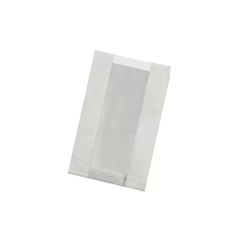 PacknWood White Kraft Bag With Window Greaseproof - 8.7 x 5.5 x 2.4'' - 1000 pcs PacknWood White Kraft Bag With Window Greaseproof - 8.7 x 5.5 x 2.4'' - 1000 pcs