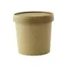 PacknWood Brown Kraft Soup Cup With Kraft Lid Included - 12oz Diam.3.5'' H:3.4'' - 250 pcs