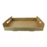 PacknWood Kraft Paper Tray With Handles - 12 x 12 x 1.7'' - 100 pcs