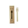 PacknWood Wooden Fork Wrapped in Paper Wrapper - 6.2'' - 500 pcs