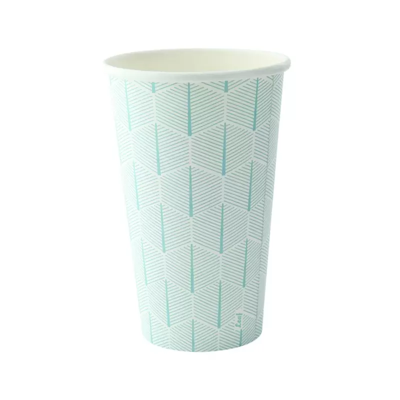 PacknWood Leaf Design Paper Cup - 16oz Diam.3.5'' H:5.4'' - 1000 pcs PacknWood Leaf Design Paper Cup - 16oz Diam.3.5'' H:5.4'' - 1000 pcs