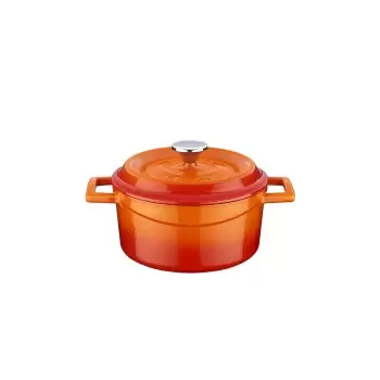 TURGLA TCB1114ORG Turgla Cast Iron dia.5.5" h:2" 26 oz. Round Orang...