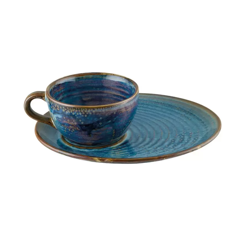 TURGLA SPH01STB Turgla Bone China Sapphire dia.10" Round Blue Porce... TURGLA SPH01STB Turgla Bone China Sapphire dia.10" Round Blue Porce...