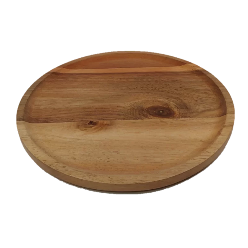 Premium Acacia Dishwasher-Safe Wood Mini Appetizer Plate Round - 8" 5/8" Thick - Made in USA Premium Acacia Dishwasher-Safe Wood Mini Appetizer Plate Round - 8" 5/8" Thick - Made in USA