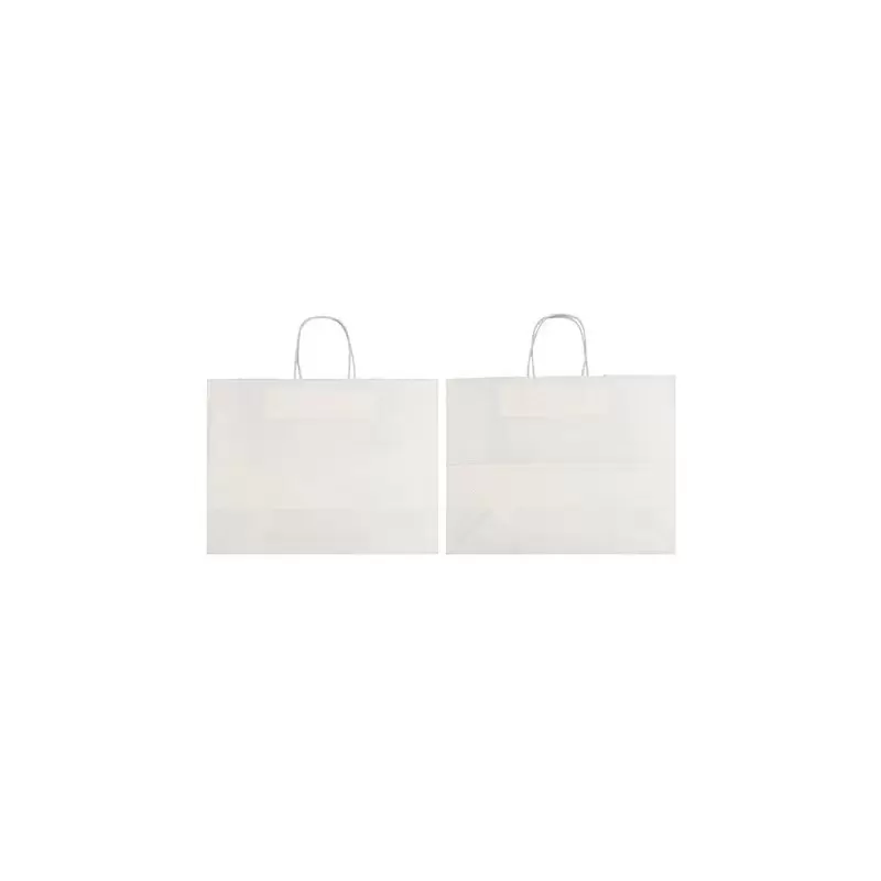 White Elegant Paper Shopper Bags - XLarge - 16'' x 6'' x 12'' - Pack of 250 White Elegant Paper Shopper Bags - XLarge - 16'' x 6'' x 12'' - Pack of 250