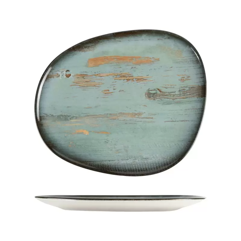 TURGLA MDRMTVAO33DZ Turgla Bone China Madera 13" x 10.75" Organic D...