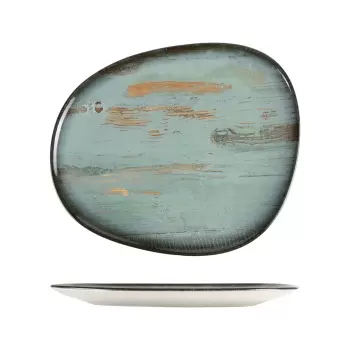 TURGLA MDRMTVAO19DZ Turgla Bone China Madera 7.5" x 6" Organic Deco...