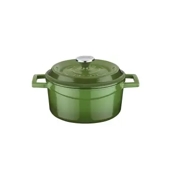 TURGLA TTMN10GRN Turgla Cast Iron dia.4" h:2" 13 oz. Round Green Ca...
