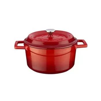 TURGLA TTMN12RED1 Turgla Cast Iron dia.5" h:2.5" 18 oz. Round Red C...