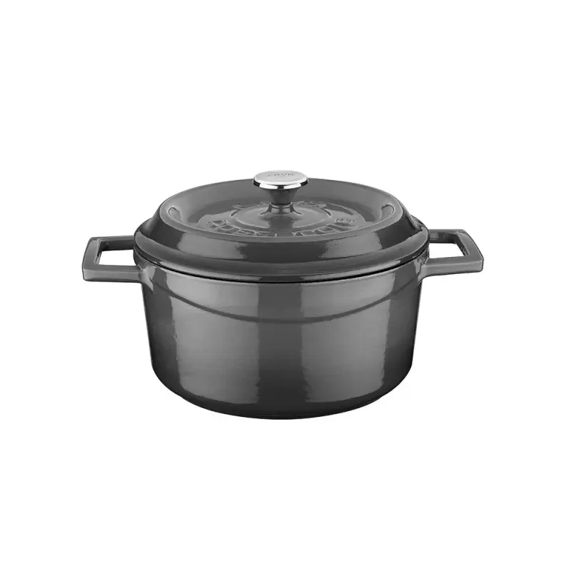 TURGLA TTMN12GRY1 Turgla Cast Iron dia.5" h:2.5" 18 oz. Round Grey ...