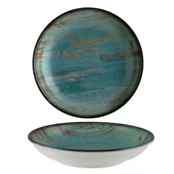 TURGLA MDRMTBLM23CK Turgla Bone China Madera dia.9" h:2" 34 oz. Rou...