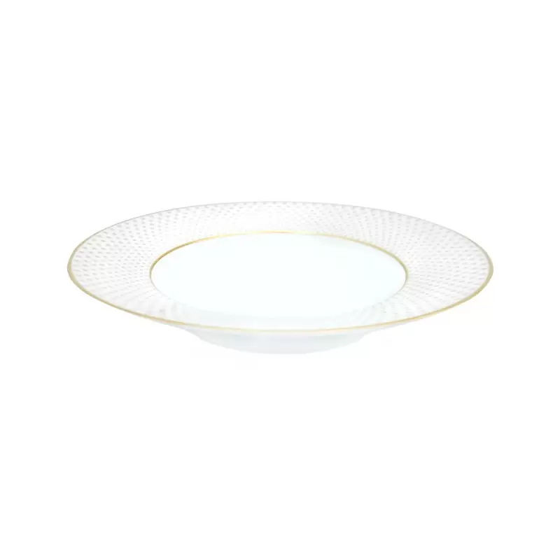 Jil Coquet Rosace - Gold Rim Soup Plate - Medium 23 cm - JL Coquet