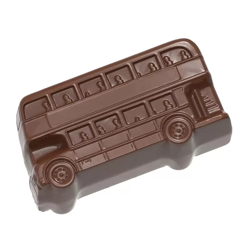 Polycarbonate Double Decker Bus Chocolate Mold - 38 mm x 20 mm x h 8mm - 6gr - 24 cavity - Chocolate World