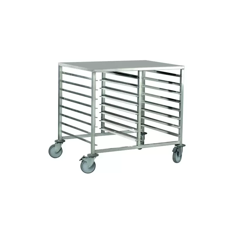 Stainless Steel Work Table Rolling Cart Rack with Scaled Shelves - 16 Shelves - 40 cm Side Entrance Stainless Steel Work Table Rolling Cart Rack with Scaled Shelves - 16 Shelves - 40 cm Side Entrance