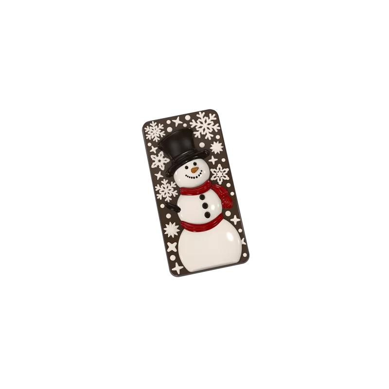 Polycarbonate Snowman Chocolate Tablet Mold - 150 mm x 75 mm x 13 mm - 100gr - 3 cavity Polycarbonate Snowman Chocolate Tablet Mold - 150 mm x 75 mm x 13 mm - 100gr - 3 cavity