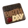 Polycarbonate Happy Birthday Chocolate Tablet Mold - 80 mm x 80 mm x 8 mm - 50gr - 6 cavity