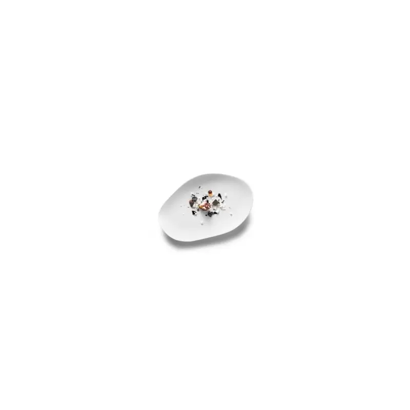 Pordamsa M0333-0118 Pordamsa Wave Oval Flat Plate Mat 18 x 12 cm