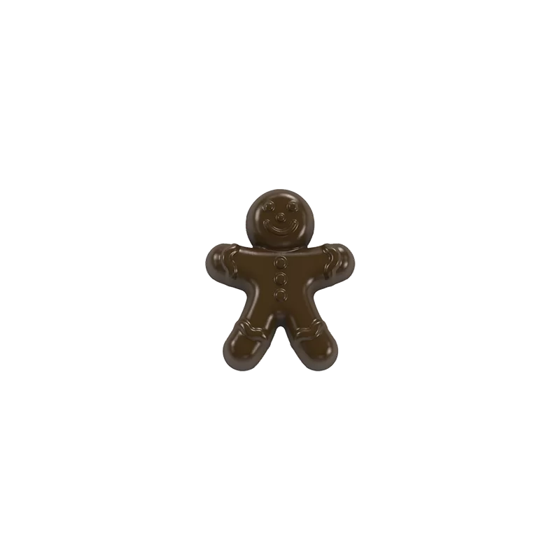 Polycarbonate Gingerbread Man Chocolate Mold - 71 x 58 x 16 mm - 33gr - 6 Cavity Polycarbonate Gingerbread Man Chocolate Mold - 71 x 58 x 16 mm - 33gr - 6 Cavity