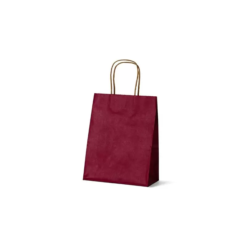 Burgundy Elegant Paper Shopper Bags - Small - 7.75'' x 4.75'' x 9.75'' - Pack of 250 Burgundy Elegant Paper Shopper Bags - Small - 7.75'' x 4.75'' x 9.75'' - Pack of 250