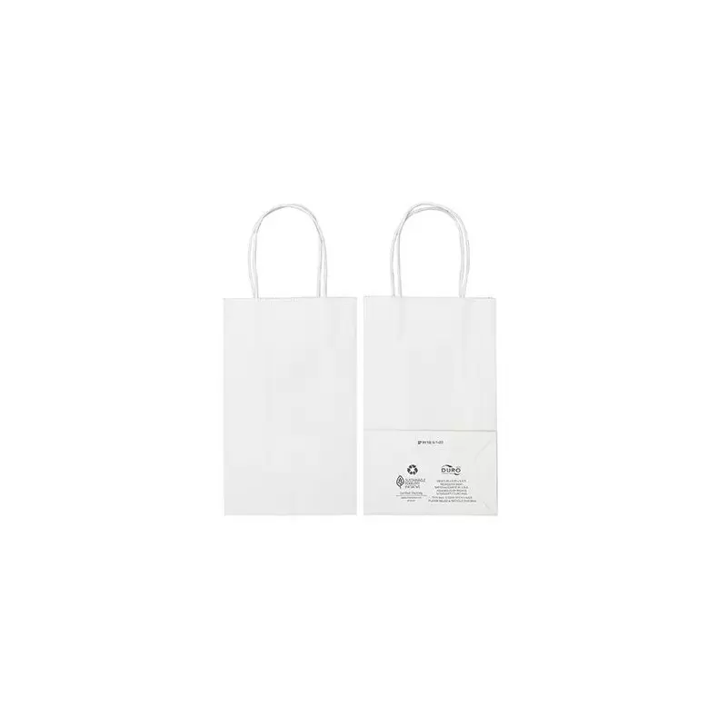 White Elegant Paper Shopper Bags - Petite - 5.5'' x 3.25'' x 8.5'' - Pack of 250 White Elegant Paper Shopper Bags - Petite - 5.5'' x 3.25'' x 8.5'' - Pack of 250