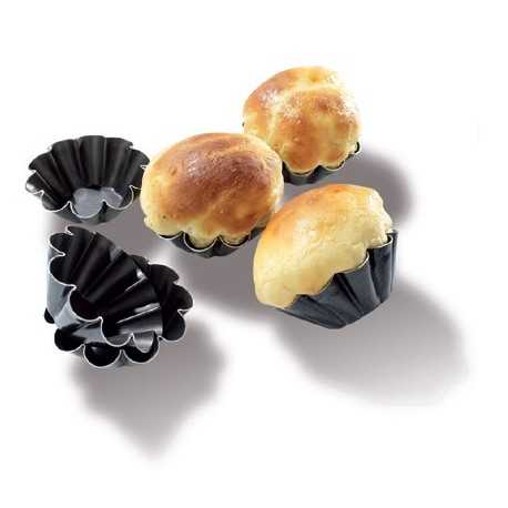 Matfer Bourgeat Brioche Non-Stick Mold 3 1/8" Diam. 10 Flutes - Pack of 12 Matfer Bourgeat Brioche Non-Stick Mold 3 1/8" Diam. 10 Flutes - Pack of 12