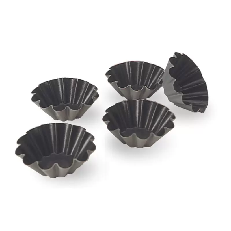 Exopan® Steel Non-Stick Small Flute Brioche Mold - 3 1/6" x h 1 1/6" - Pack of 12 Exopan® Steel Non-Stick Small Flute Brioche Mold - 3 1/6" x h 1 1/6" - Pack of 12
