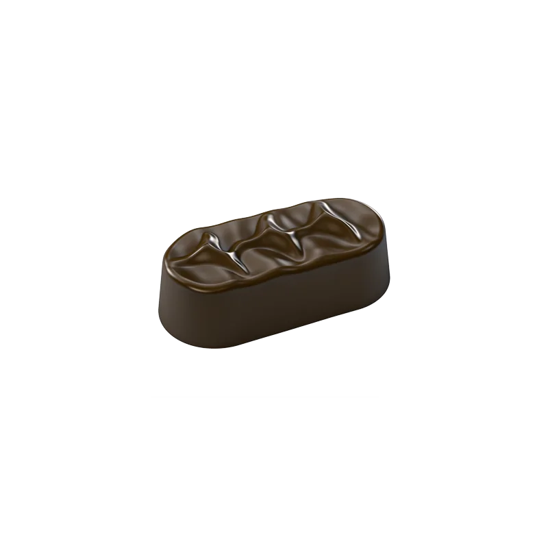 Polycarbonate Wavy Ripple Top Chocolate Snack Bar Mold - 60 mm x 29 mm x 19 mm - 26gr - 20 cavity Polycarbonate Wavy Ripple Top Chocolate Snack Bar Mold - 60 mm x 29 mm x 19 mm - 26gr - 20 cavity