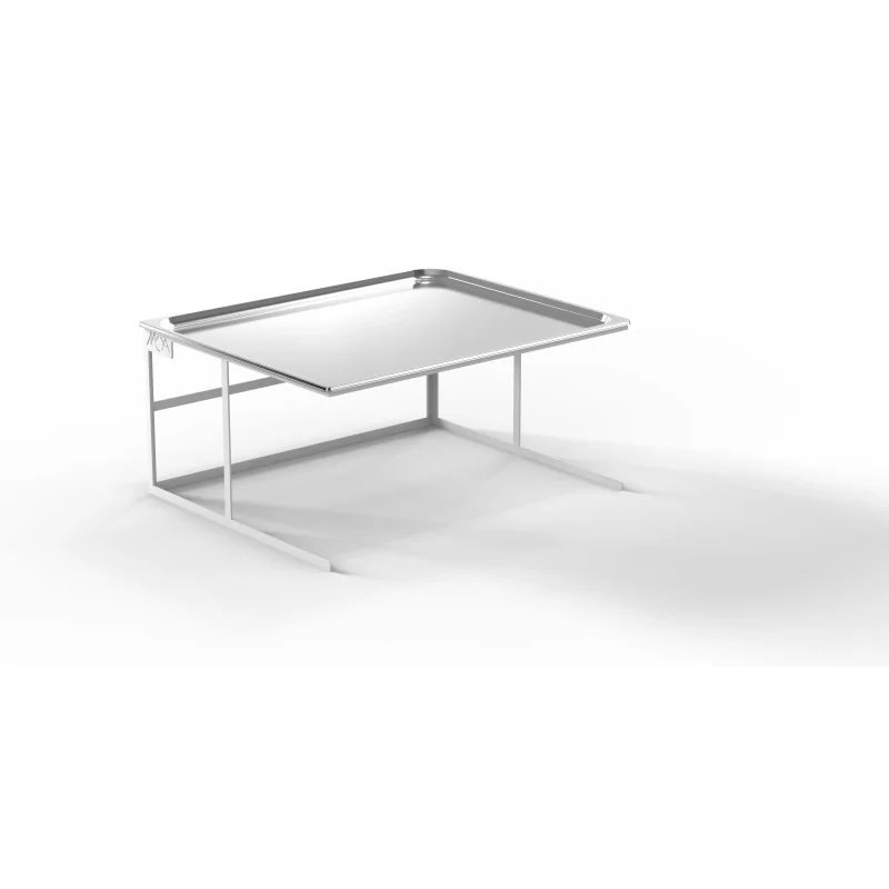 Moa Alzata Modern Minimalist Line White Steel Frame Riser GN 2/1 H.300 with Stainless Steel Tray GN 2/1 H.20 - Moa Design