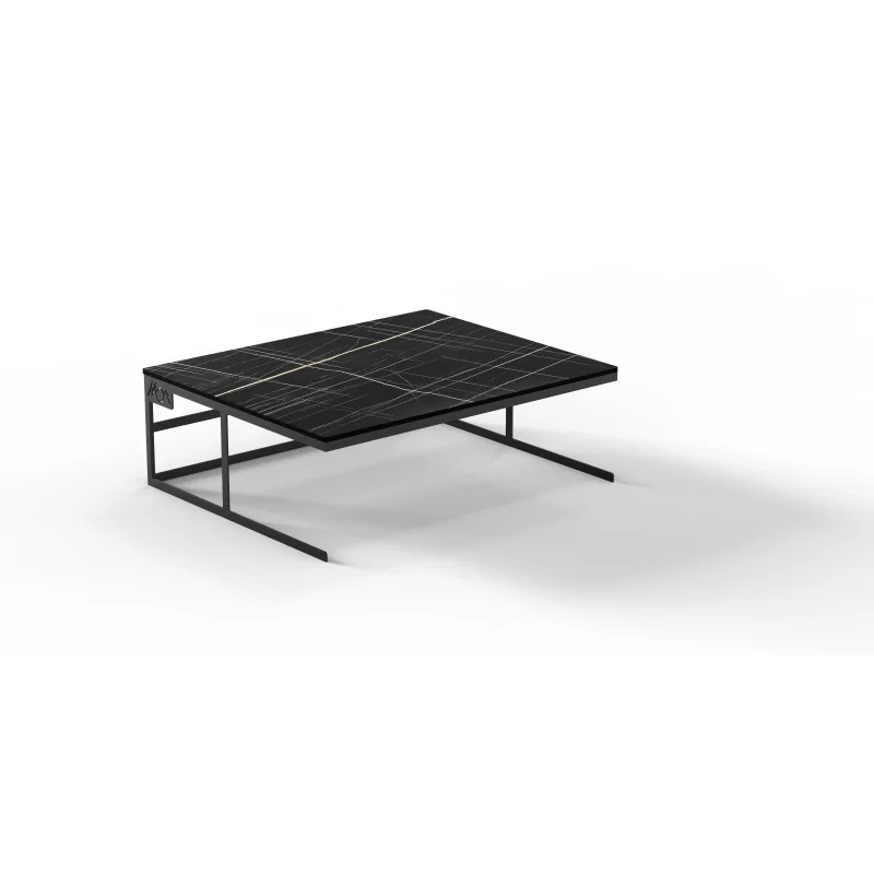 Moa Alzata Modern Minimalist Line Black Steel Frame Riser GN 2/1 H.200 with Resin Cutting Board - Moa Design
