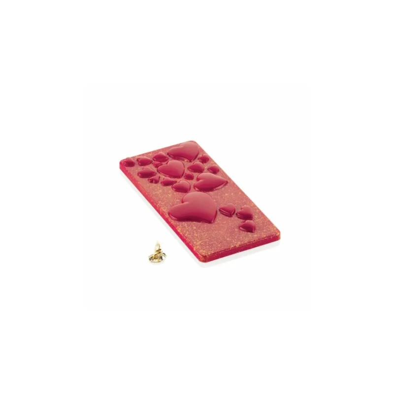 Silikomart Polycarbonate Tesoro-t Chocolate Tablet Bar Mold by Kirsten Tibbals - 150 mm x 70mm x h 10mm - 74ml - 3 indents - Silikomart Professional