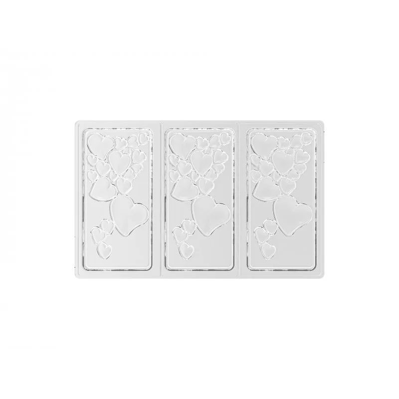 Silikomart Polycarbonate Tesoro-t Chocolate Tablet Bar Mold by Kirsten Tibbals - 150 mm x 70mm x h 10mm - 74ml - 3 indents - Silikomart Professional