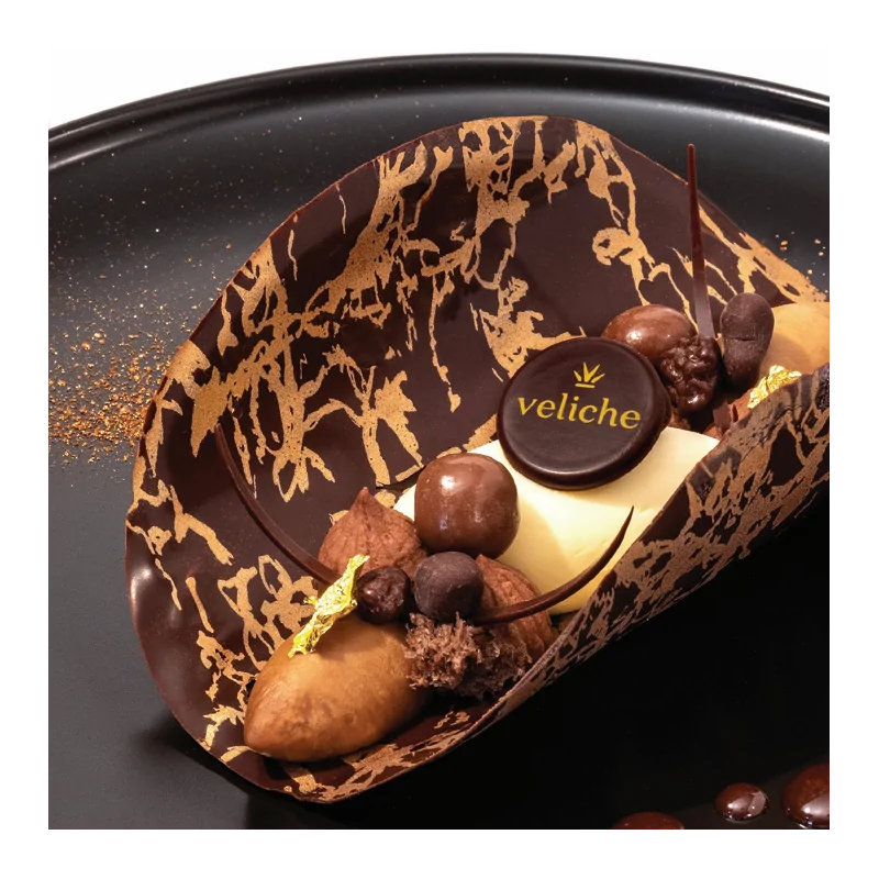 Gold Drizzle Chocolate Transfer Sheets - 350 mm x 250 mm - 5 sheets Gold Drizzle Chocolate Transfer Sheets - 350 mm x 250 mm - 5 sheets
