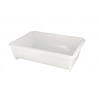 Plastic Rectangular Dough Container - 20 Liters - Rounded Corners Inside - Fit 40 cm wide Pastry Cart - Yellow