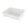 Plastic Rectangular Dough Container - 20 Liters - Rounded Corners Inside - Fit 40 cm wide Pastry Cart - Yellow