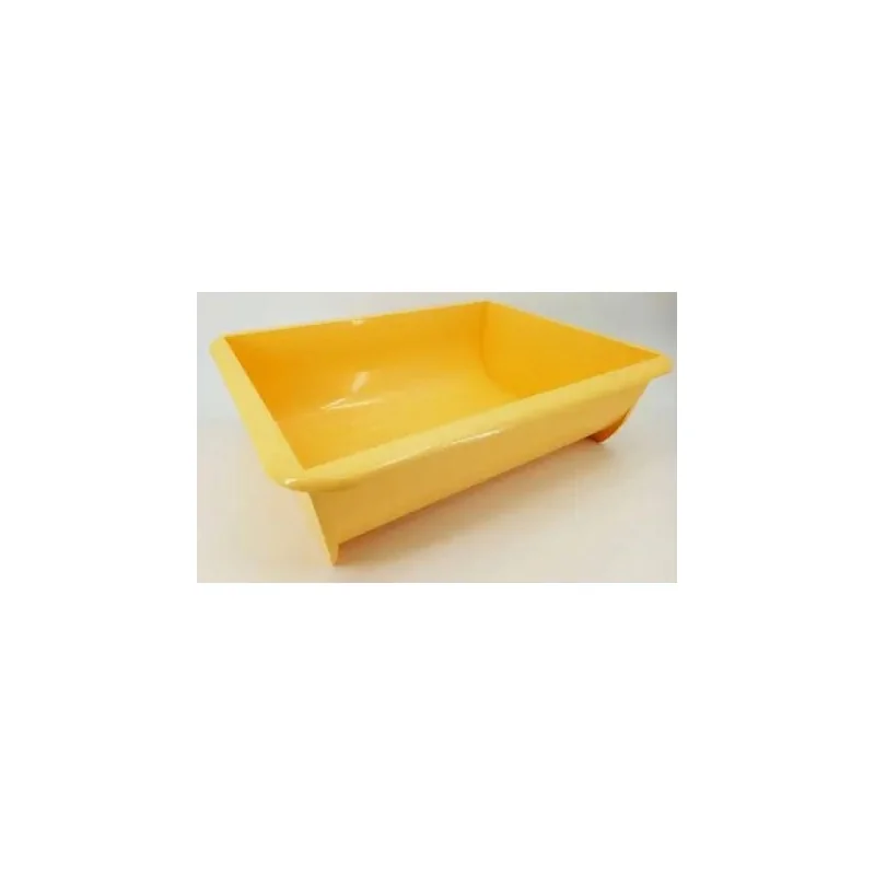 Plastic Rectangular Dough Container - 20 Liters - Rounded Corners Inside - Fit 40 cm wide Pastry Cart - Yellow
