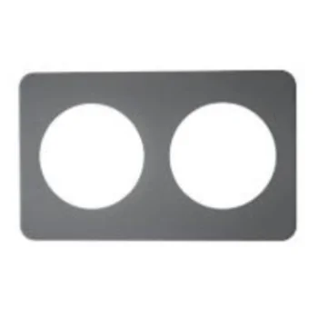 Degrenne Evento Grey Acrylic Tray Gn 1/1 - 2 Holes (Adapted To 22cm Bowl) - 53.5 x 32.5 cm - 20 7/8 x 12 13/16