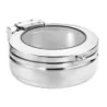Worthy, Noble & Kent Diva Round Induction Chafer W/Glass Lid And S/S Insert L 14 3/4" W 18 7/8" H 6 3/4" - 5 1/2 Qt -
