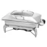 Walco Walco Idol Induction - Hinged Rectangle Chafer Kit W/Glass Top Lid L 23" W 11 1/2" H 6 1/4" - 8 Qt -