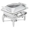 Walco Walco Idol Induction - Hinged Rectangle Chafer Kit W/Glass Lid L 18 1/2" W 13 1/2" H 16 1/2" - 4 Qt -