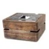 D.W.Haber Fusion Buffet Ash Grey Teak Square Riser L W 11" H 6"