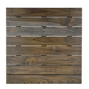 D.W.Haber Fusion Buffet Ash Grey Teak Square Tile Tray L W 14"