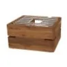 D.W.Haber Fusion Buffet Natural Teak Square Riser L W 11" H 6"
