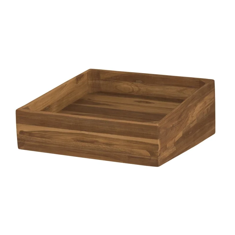 D.W.Haber Fusion Buffet Natural Teak Angled Square Bread Basket L W 14" D.W.Haber Fusion Buffet Natural Teak Angled Square Bread Basket L W 14"