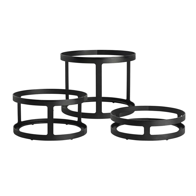 MyGlassStudio Display Risers Frames D 8 1/2" Set Of 3 In 3 Heights: H 6 5/8", 4 3/8", 2 3/8" L Mid Modern Black MyGlassStudio Display Risers Frames D 8 1/2" Set Of 3 In 3 Heights: H 6 5/8", 4 3/8", 2 3/8" L Mid Modern Black
