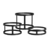 MyGlassStudio Display Risers Frames D 8 1/2" Set Of 3 In 3 Heights: H 6 5/8", 4 3/8", 2 3/8" L Mid Modern Black