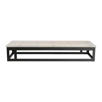 MyGlassStudio Rectangular Metal Stand L Mid Modern Black L 19 1/2" W 6 7/8" H 3 1/4"