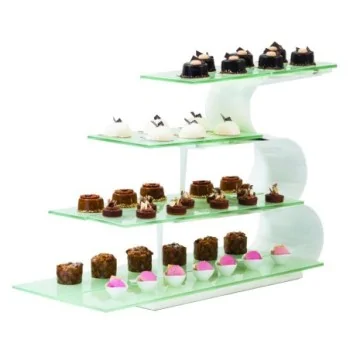 D.W.Haber White Wave 4 Tier Presentation Display Overall Dimensions With Glass Shelves\nL 40" W 16" H 25 1/2"