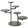 Creations Display Stand D 14" H 24 1/4" Gun Metal Pipes Ebony Stain Wood