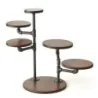 Creations Display Stand D 14" H 24 1/4" Gun Metal Pipes Chestnut Stain Wood