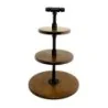 Creations 3-Tier Stand - 14", 10", 8" Platforms D 14" H 20 3/4" Chestnut